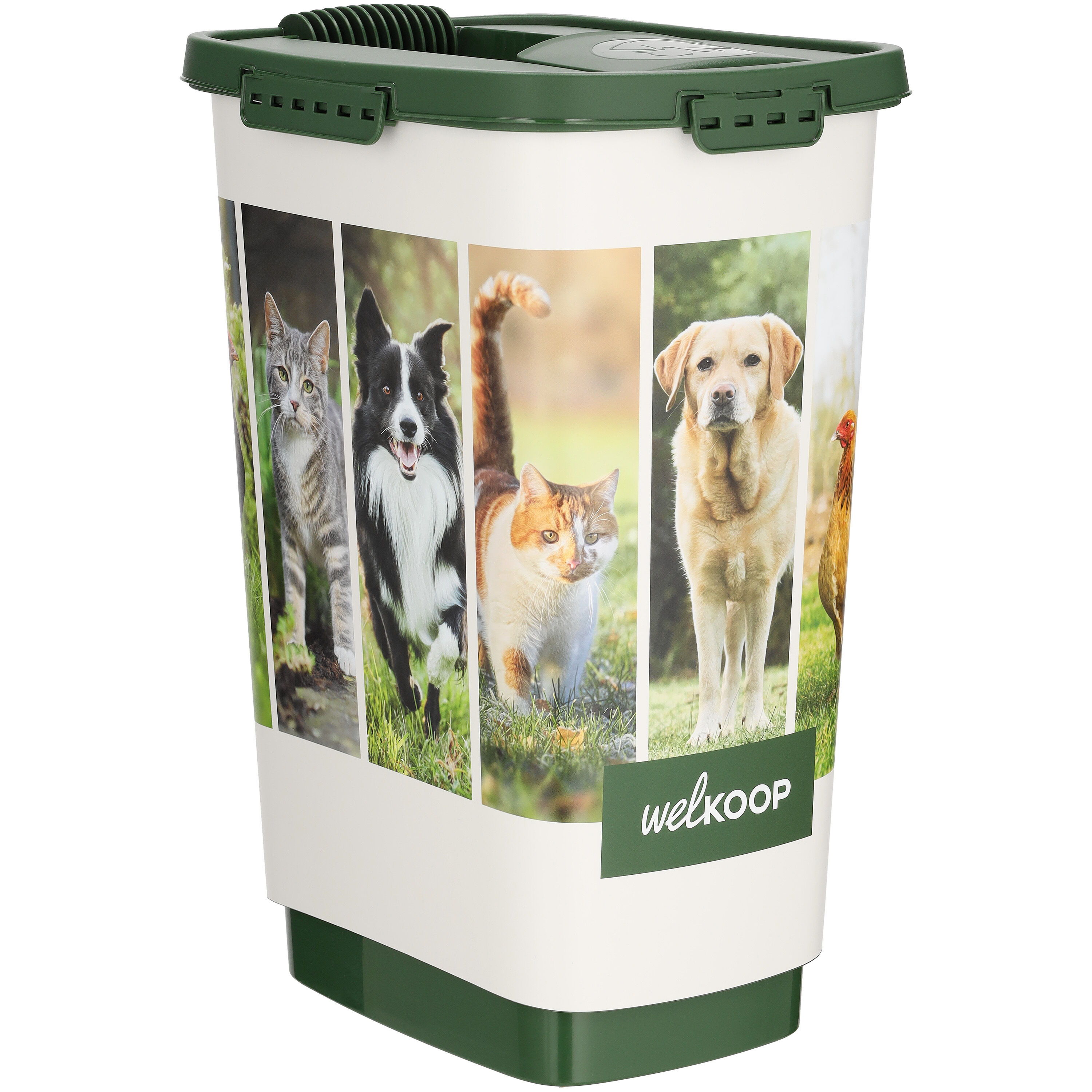 Welkoop - Voerton - 25.00 l - 46.30 cm - Wit Groen - 33.00 cm - 25.00 cm