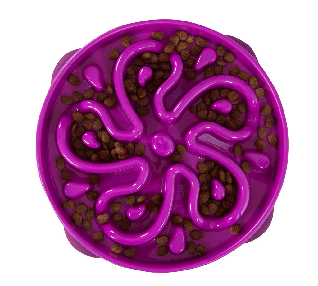 Outward Hound Anti-Schrok groot - Voerbak - Paars - 28 cm - Groot