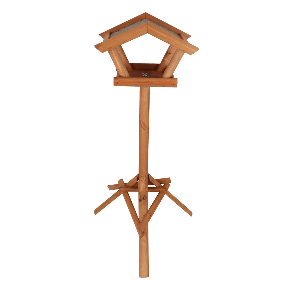 Best for Birds Merel - Voederhuis op paal - Bruin - 55x65x120 cm