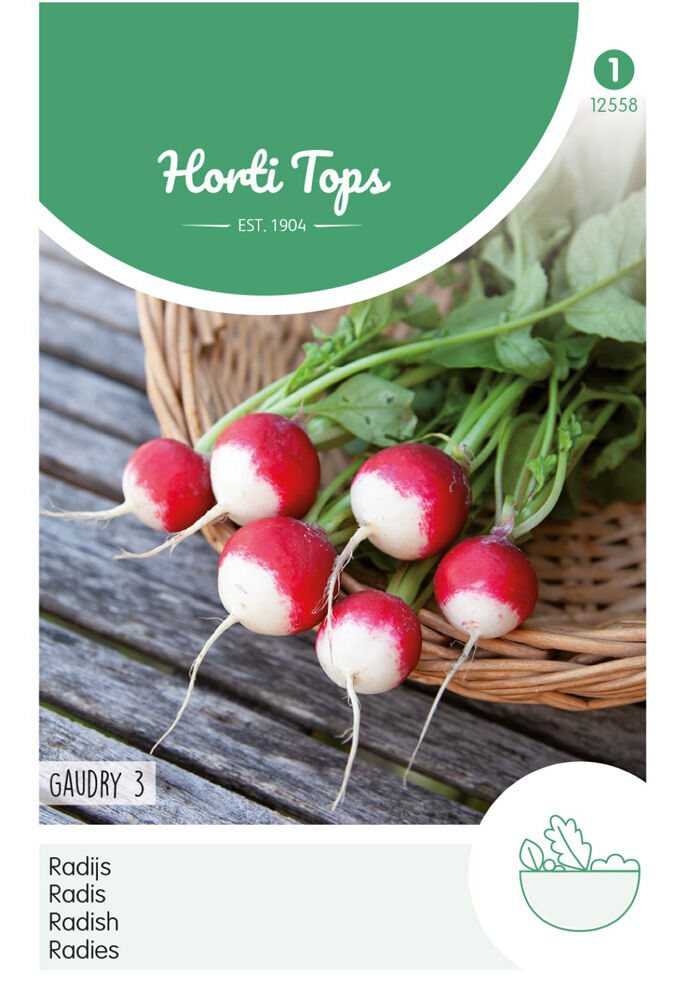 Hortitops Radijs Raphanus sativus Gaudry 3, Ronde Rode Witpunt - Radijs Hortitops Radijs Raphanus sativus Gaudry 3, Ronde Rode Witpunt - Radijs
