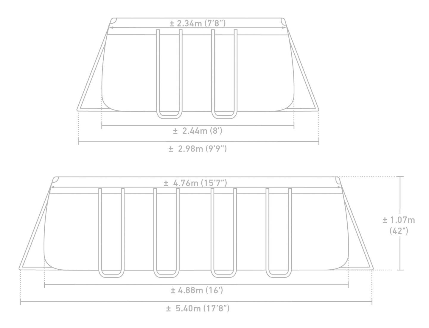 Intex Frame Pool - Zwembad set - 107.00 cm - 244.00 cm - 488.00 cm