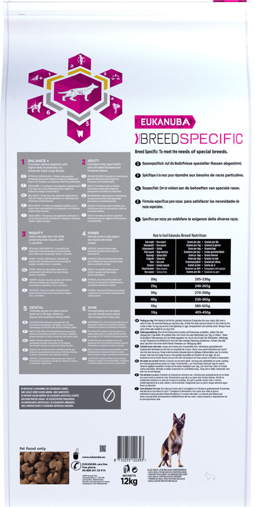 Eukanuba Breed Specific Duitse Herder - Hondenvoer - 12 - kip, kalkoen