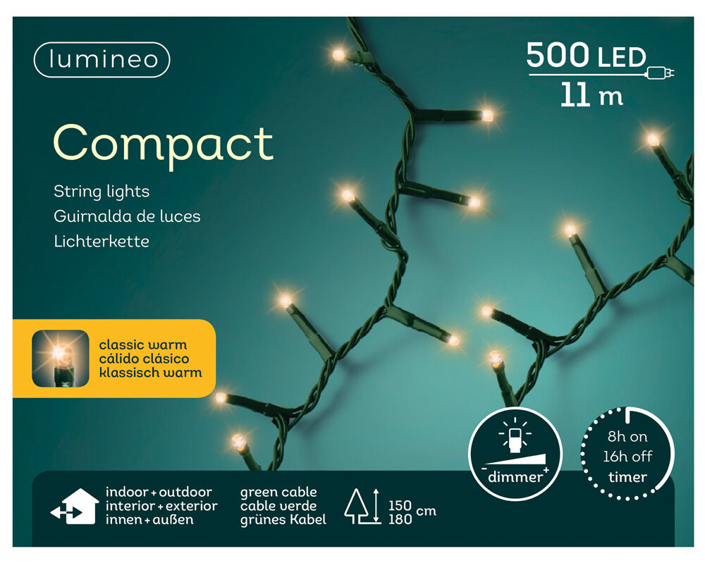 Lumineo Compact - Kerstboomverlichting - 500 - 15.5 cm - Klassiek warm wit Lumineo Compact - Kerstboomverlichting - 500 - 15.5 cm - Klassiek warm wit