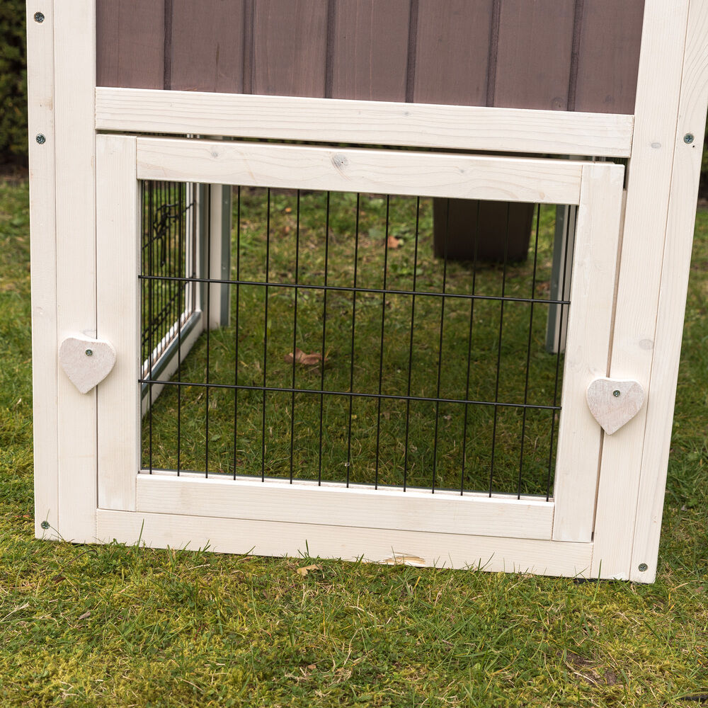 Konijnenhok Amalie - Whitewash/grijs - 88x70x118 cm