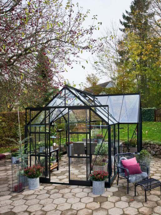 Halls Garden Room 12,9 - Tuinkas - 276.00 cm - Zwart - Veiligheidsglas - 389.00 cm - 391.00 cm