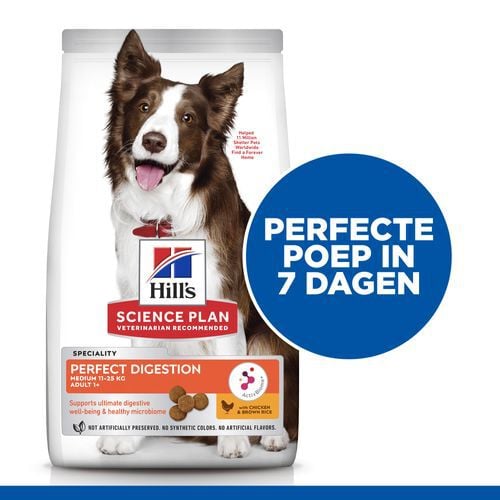 Hill's Science Plan Perfect Digestion Adult Medium - Hondenvoer - Kip - 2,5 kg