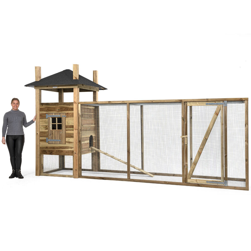 Voldux Hooiberg Fem XL - Kippenhok met ren - 225.00 cm - Naturel - 411.00 cm - 125.00 cm