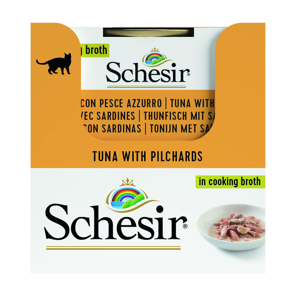 Schesir - Kattenvoer in bouillon - 70 - tonijn en vis