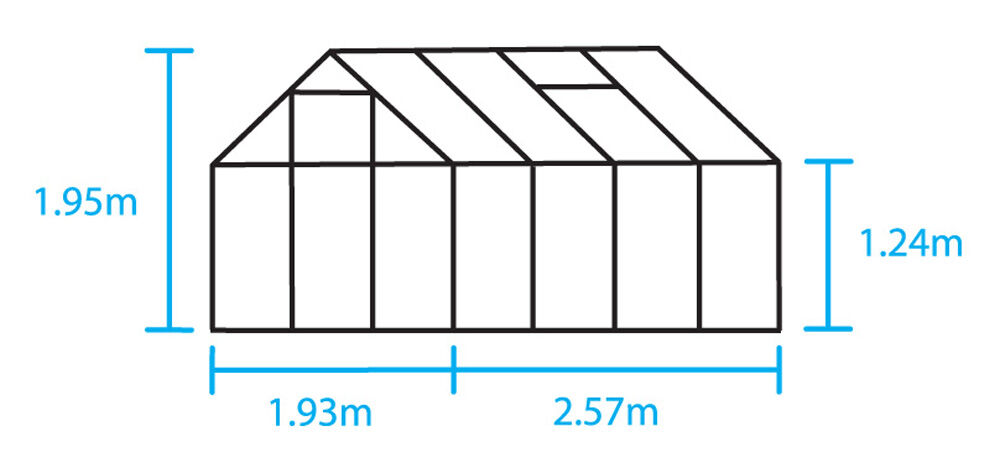 Halls Popular 86 - Tuinkas - 196.00 cm - Groen - Veiligheidsglas - 193.00 cm - 257.00 cm