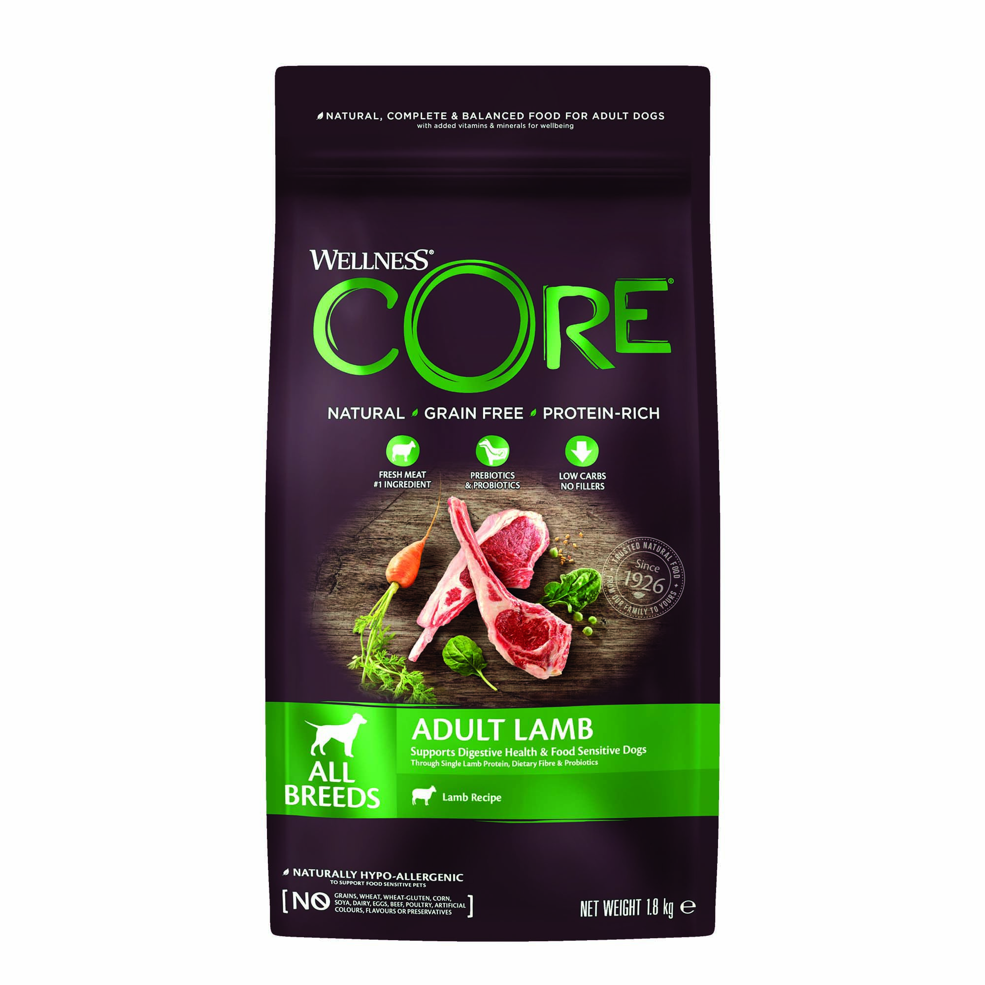 Wellness CORE Adult All Breeds - Hondenvoer - 10 - lam Wellness CORE Adult All Breeds - Hondenvoer - 10 - lam