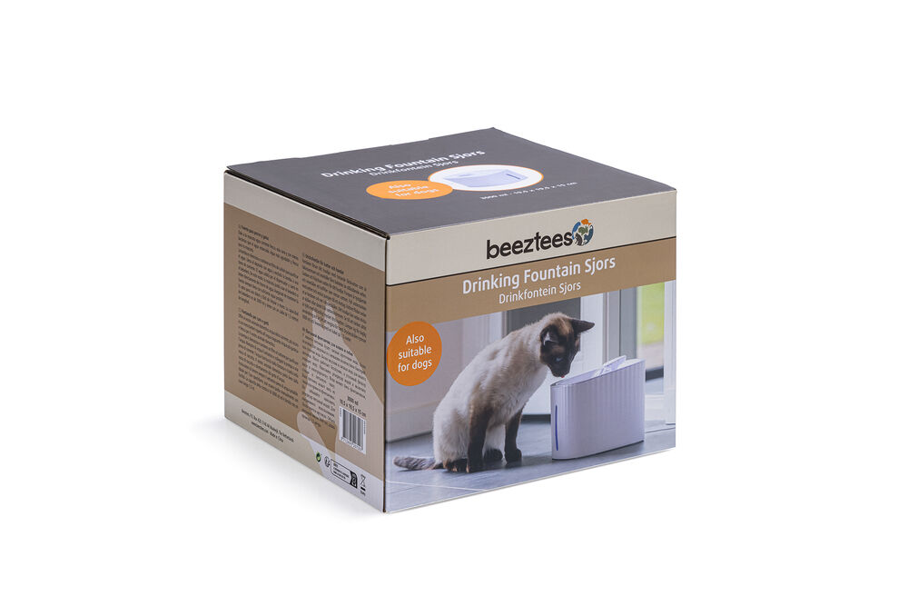 Beeztees Sjors - Drinkfontein Kat - 3 liter - Wit - 20.6x19.5x20.6 cm