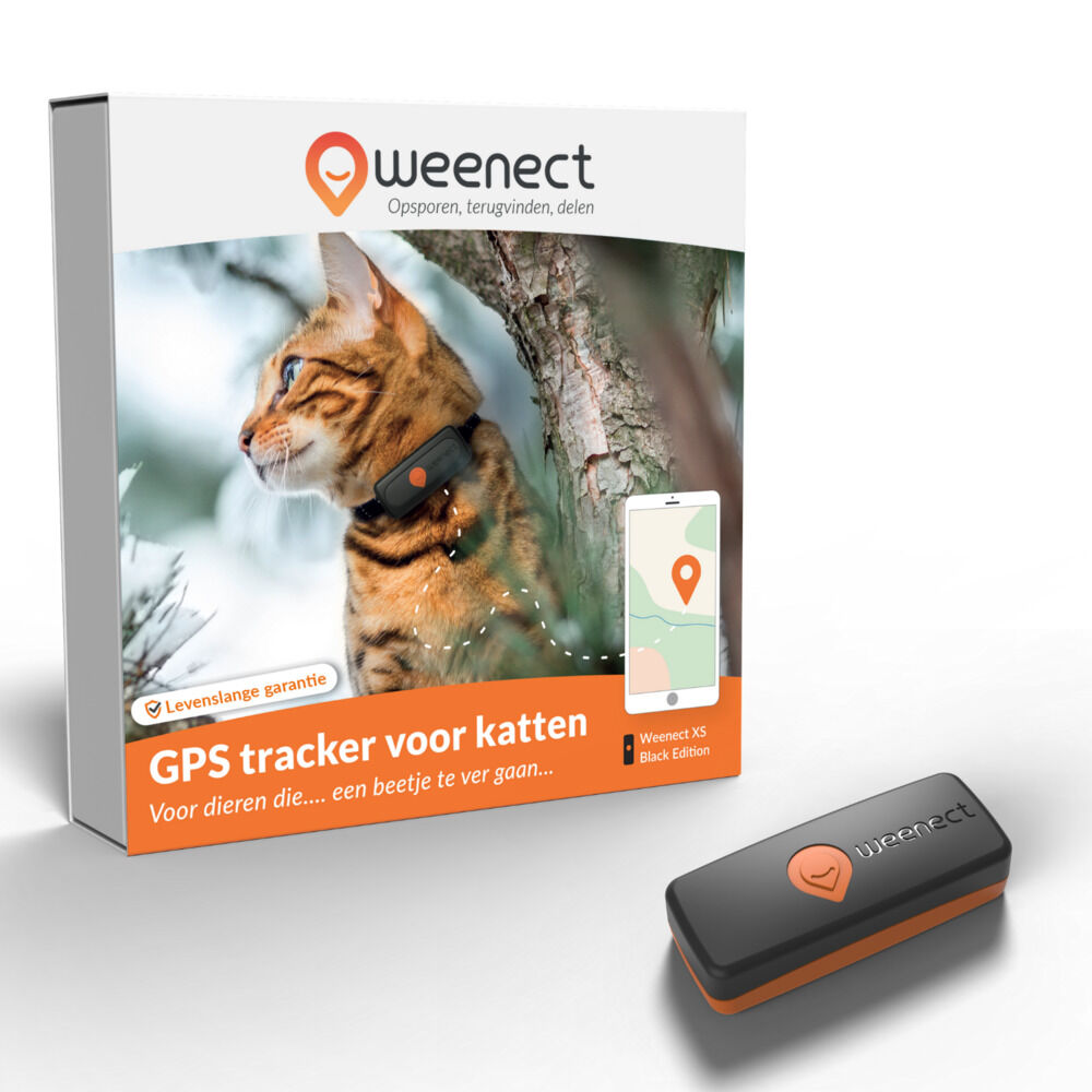 Weenect XS - GPS Tracker Kat - 1.00 cm - Zwart/Oranje - 6.00 cm - 1.00 cm