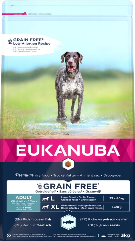 Eukanuba Adult Large breed Graanvrij - Hondenvoer - Vis - 12 kg