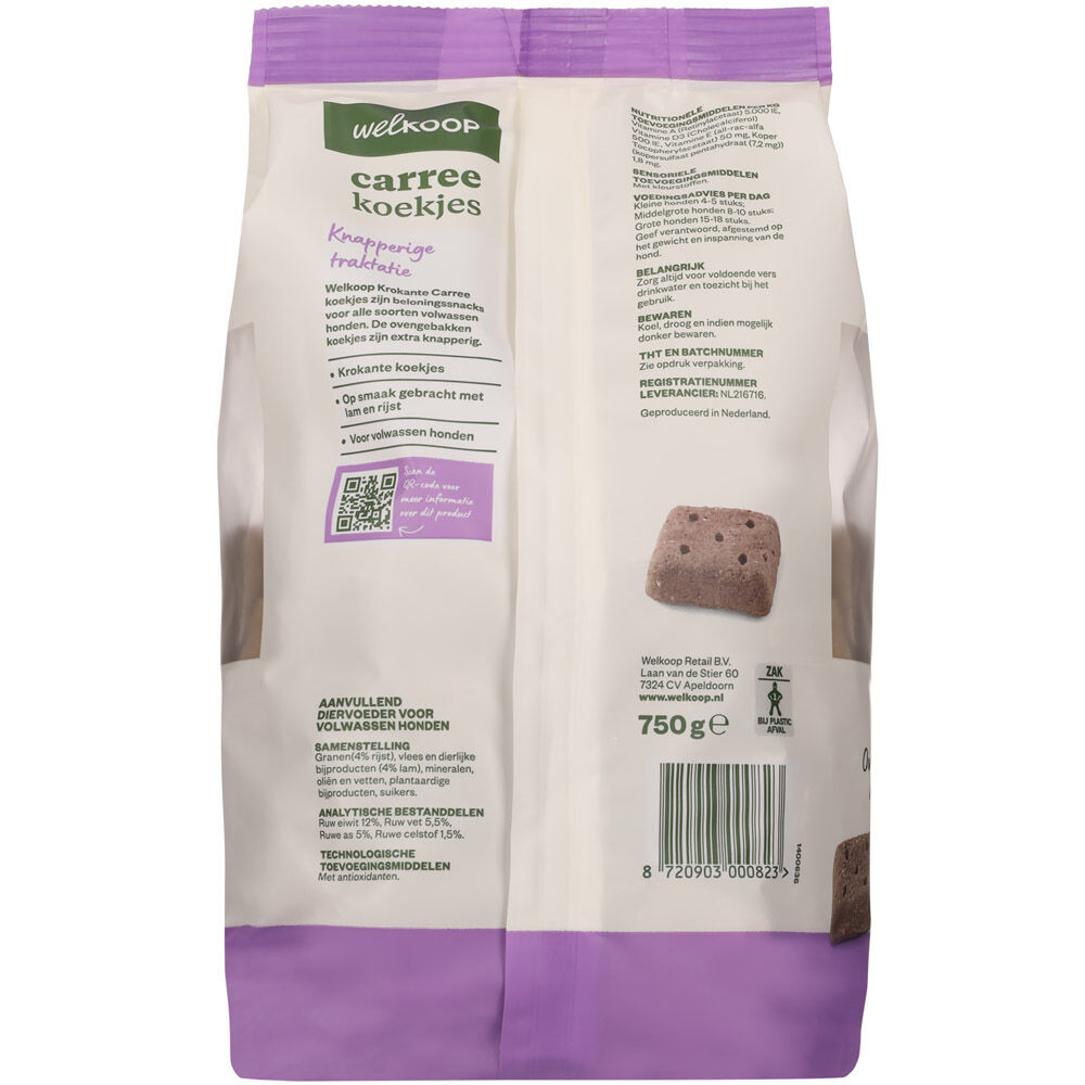 Welkoop Carree - Hondenkoekjes - 750 - lam & rijst