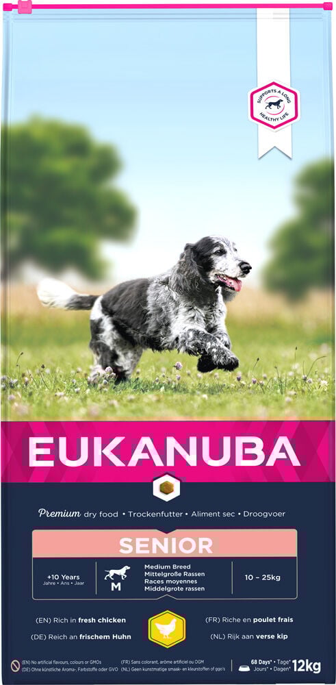 Eukanuba Caring Senior Medium Breed - Hondenvoer - Kip - 12 kg