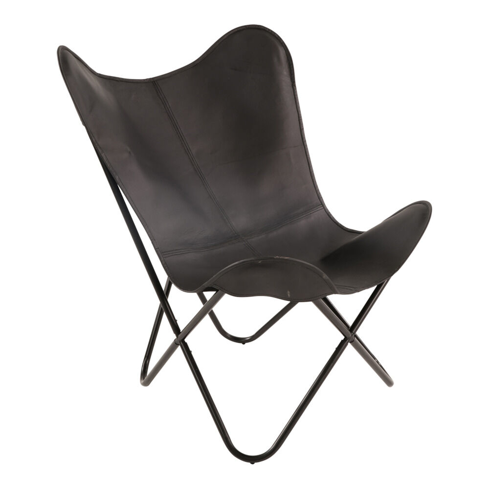 Lesli Living Buffalo - Relaxstoel - 1.00 cm - Zwart - 75.00 cm - 75.00 cm