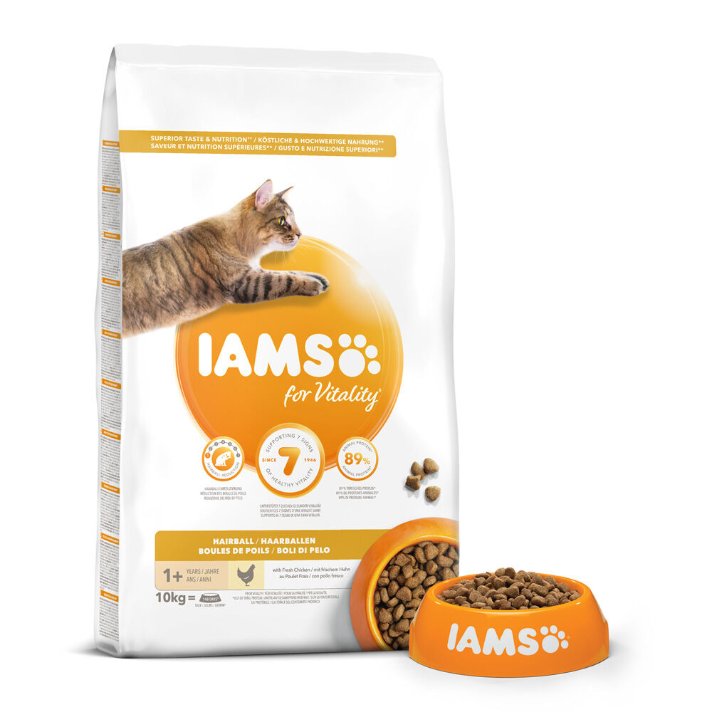IAMS Adult Hairball Control - Kattenvoer - Kip - Kalkoen - 10 kg