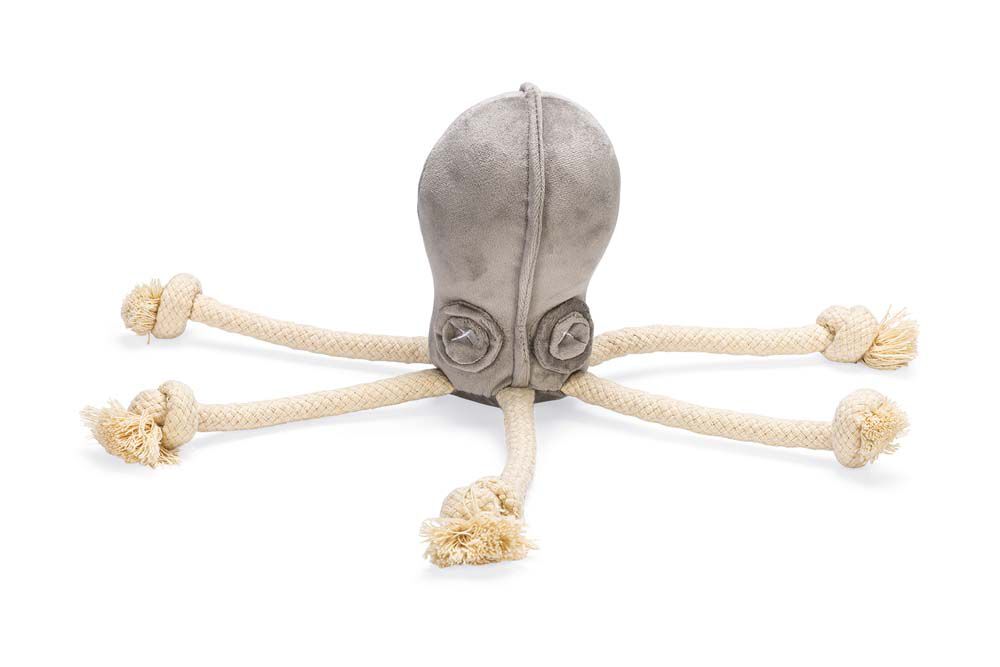 Designed by Lotte Inktvis Aisha Knuffel - Hondenspeelgoed - grijs - 10x11x15 cm