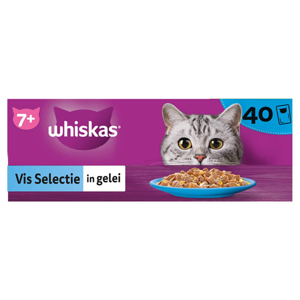 Whiskas Fish Favourites 7+ Mega Pack - Kattenvoer - 40x85 gram - 85 - tonijn, zalm
