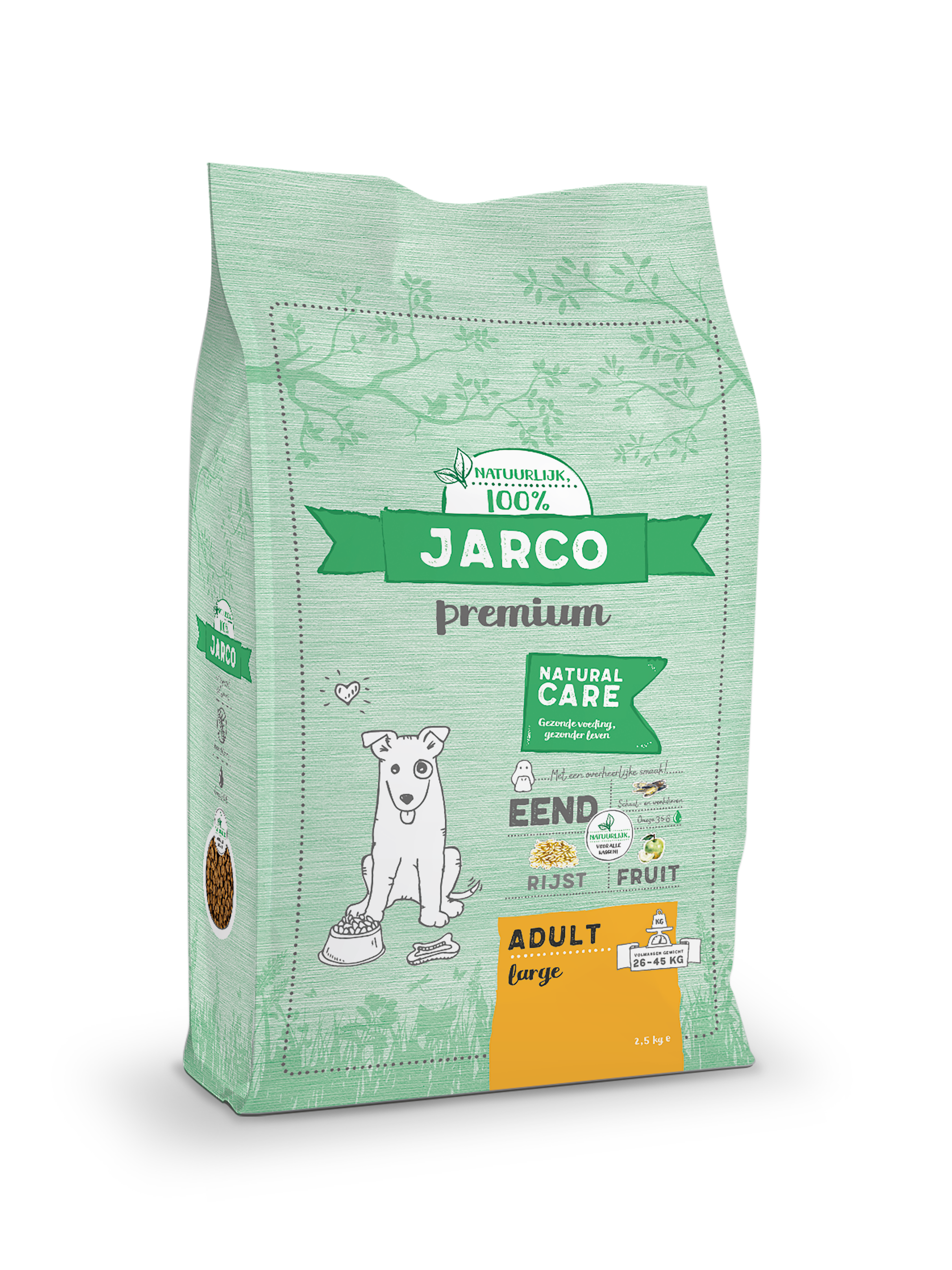 Jarco Dog Large Adult - Hondenvoer - 2500 - eend Jarco Dog Large Adult - Hondenvoer - 2500 - eend