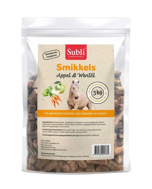 Subli Smikkels - Paardensnack - 3 - Appel& Wortel Subli Smikkels - Paardensnack - 3 - Appel& Wortel