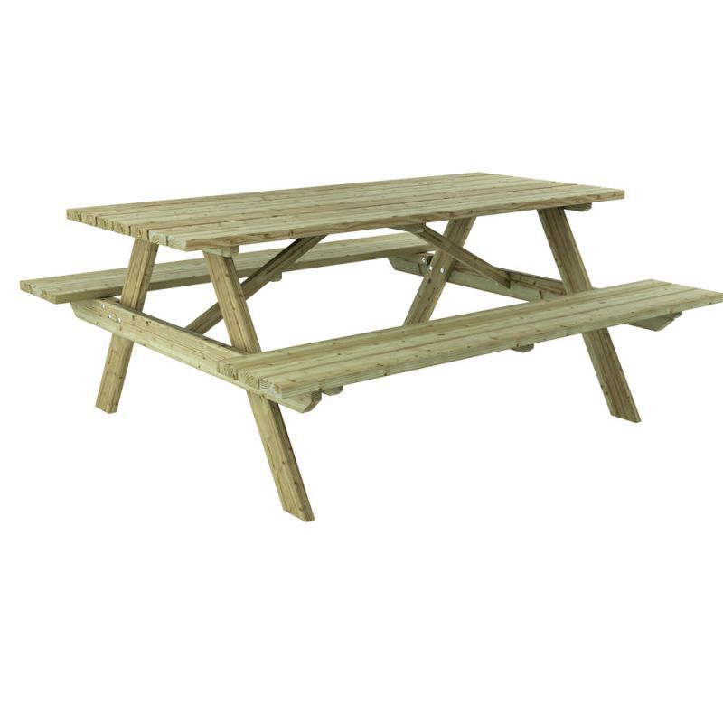 Outdoor Life Products Nikkie - Picknicktafel - Groen - 180x167x77 cm