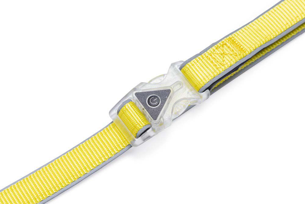 Beeztees Parinca Premium LED - Veiligheidsriem Hond - geel - 20 mm - 2 cm - 150 cm