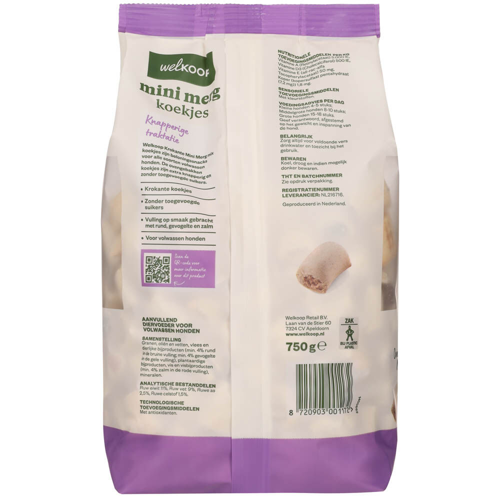 Welkoop Mini Merg - Hondenkoekjes - 23.50 cm - 750.00 - 13.00 cm - rund/kip - XS - 9.00 cm