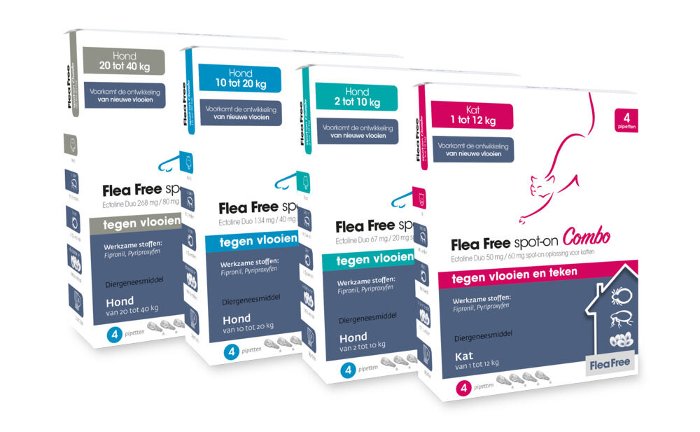 Flea Free Spot-On Combo Kat Pipetten - Vlooien- en tekenmiddel