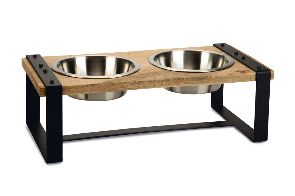 Designed By Lotte Karinto Dinerset - Voer & Drinkbak - 18.00 cm - Bruin Zwart - 28.00 cm - 56.00 cm