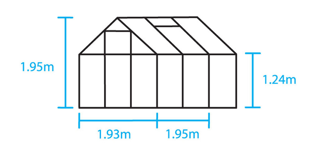 Halls Popular 66 - Tuinkas - 195.00 cm - Zilver - Veiligheidsglas - 193.00 cm - 195.00 cm