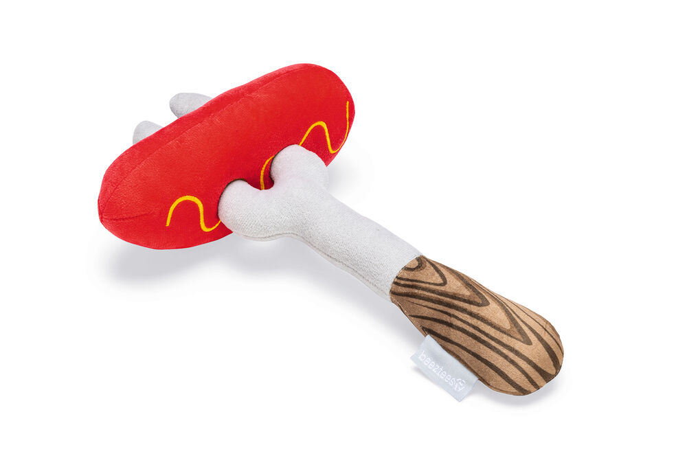 Beeztees Vork en worst - Hondenspeelgoed - Diverse kleuren - 8x18x33 cm