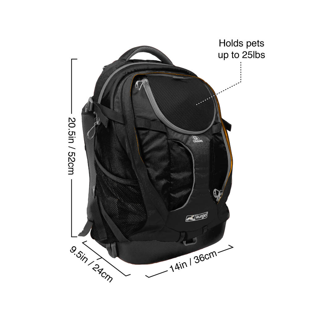 Kurgo G-train Hondenrugzak - Reistas - 53.00 cm - zwart - 23.00 cm - 1.00 cm
