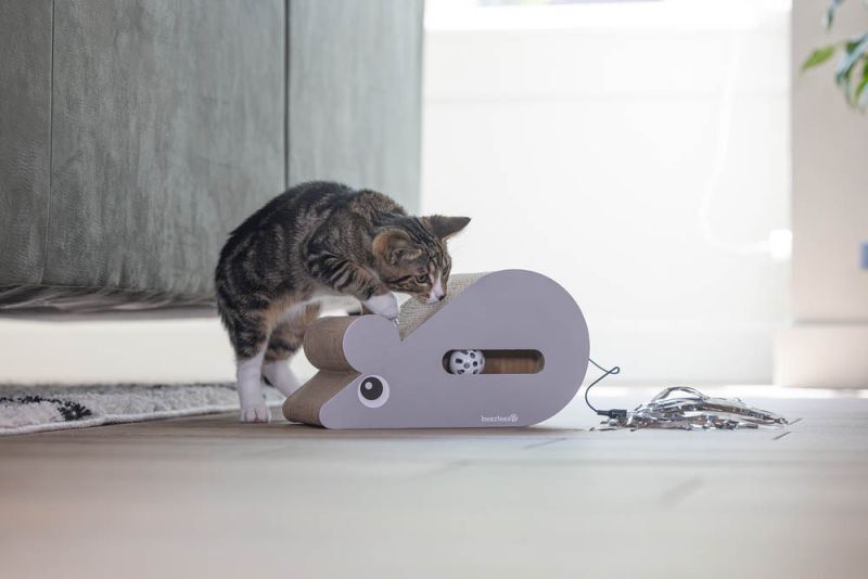 Beeztees Muis - Krabplank - 17.00 cm - Grijs - 20.00 cm - 20.20 cm