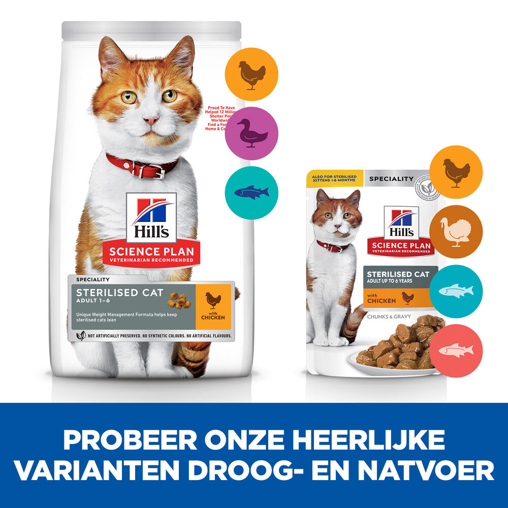 Hill's Science Plan Adult Sterilised Cat - Kattenvoer - Kip - 7 kg