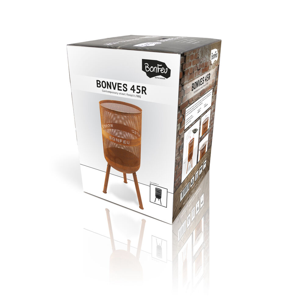 Bonfeu BonVes 45 - Vuurkorf - Rond - 72.00 cm - 51.00 cm - Staal - 45.00 cm - 51.00 cm