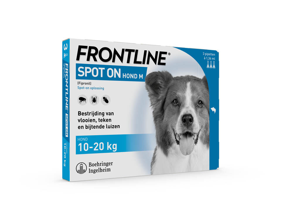 Frontline Spot On L - Anti vlooien en teken Hond - 3 pipetten - 11.00 cm - 14.80 cm - 1.80 cm