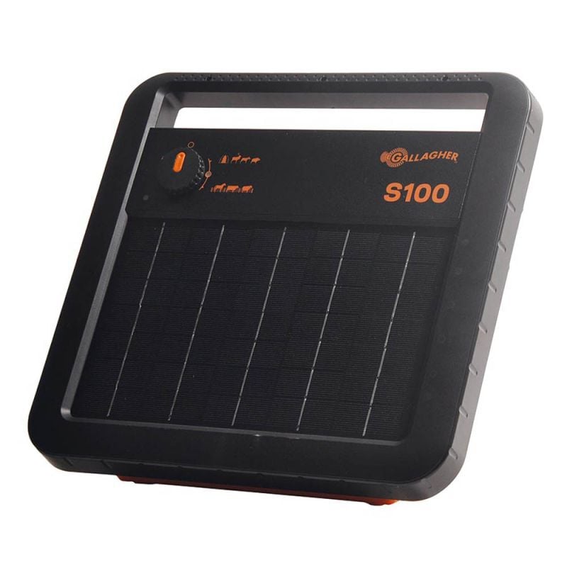 Gallagher Solar S100 met gratis Stander - Schrikdraadapparaten - 32 cm - Zwart - 12V - 1 Joule - 38.5 cm