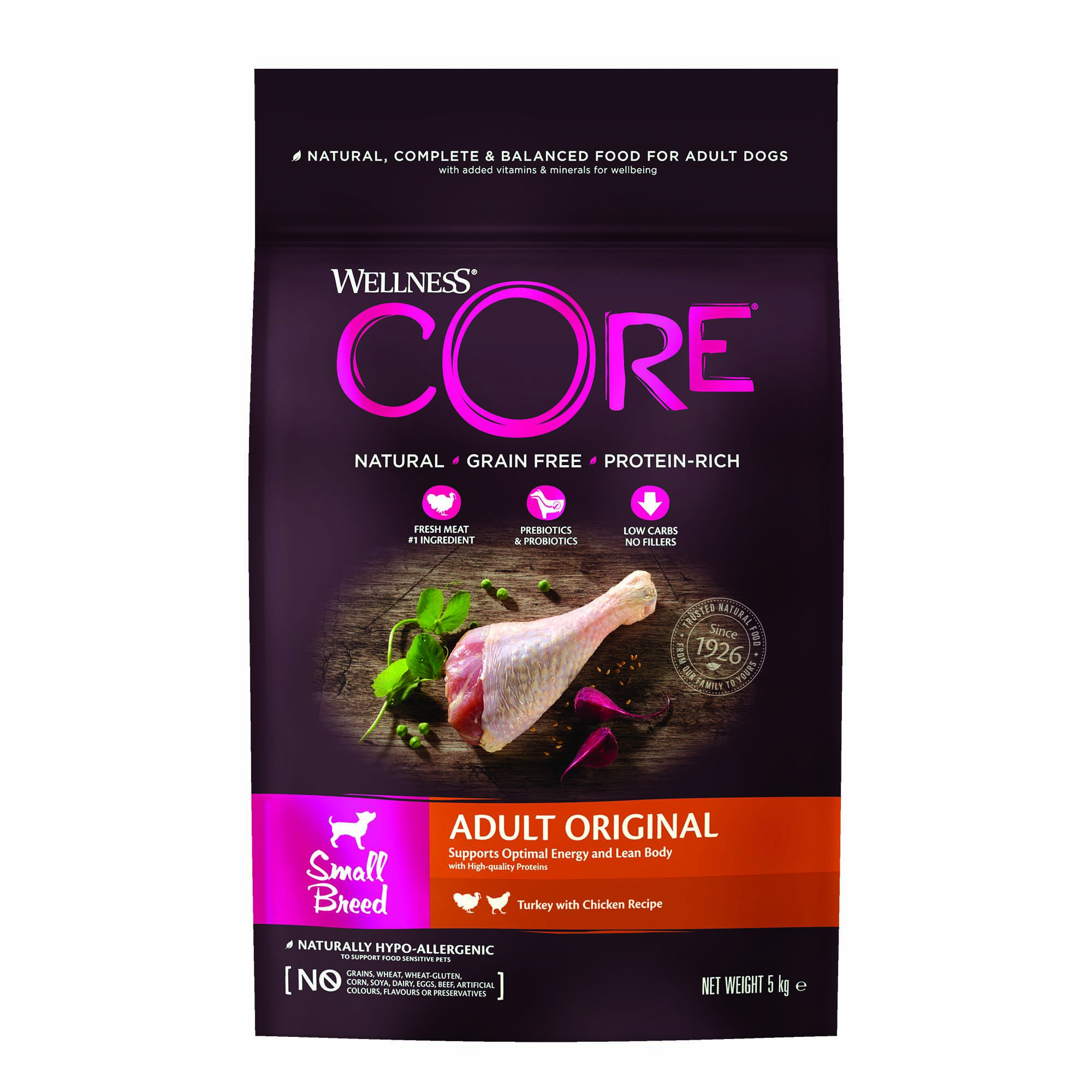 Wellness CORE Adult Original Small-Breed - Hondenvoer - 5.00 - kalkoen, kip Wellness CORE Adult Original Small-Breed - Hondenvoer - 5.00 - kalkoen, kip
