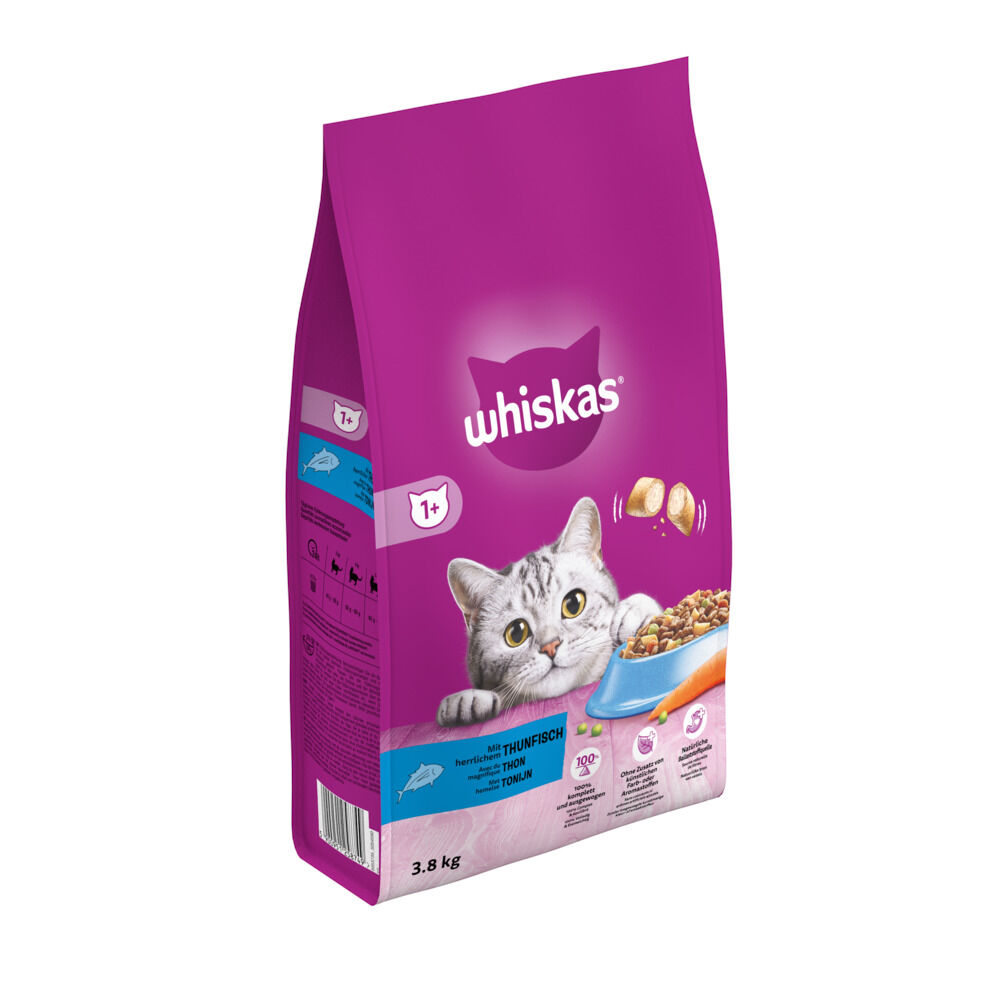 Whiskas 1+ Adult Droge Brokjes - Kattenvoer - Tonijn - 3,8 kg