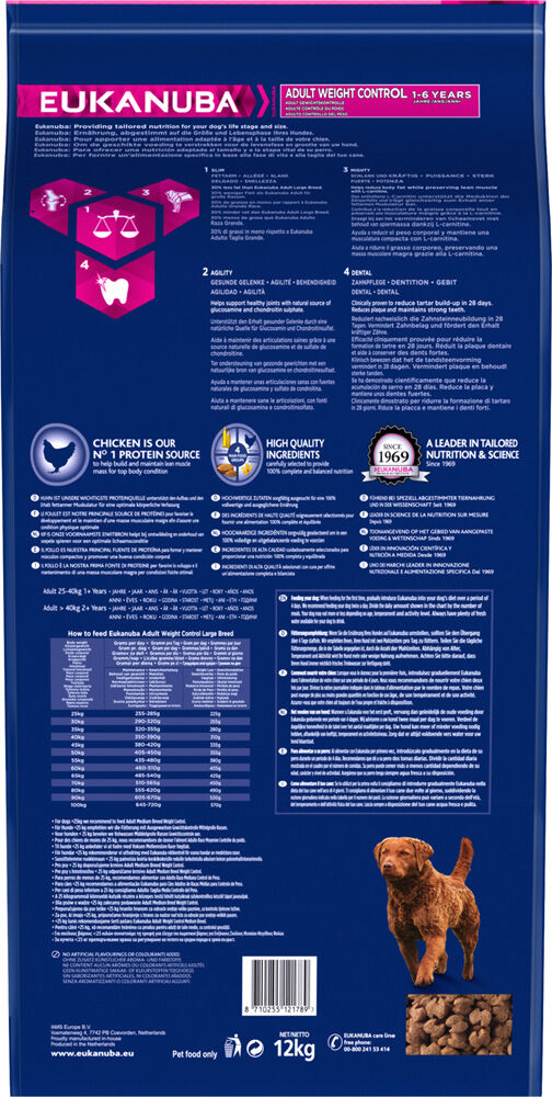 Eukanuba Adult Weight Control Large Breed - Hondenvoer - 12 - kip