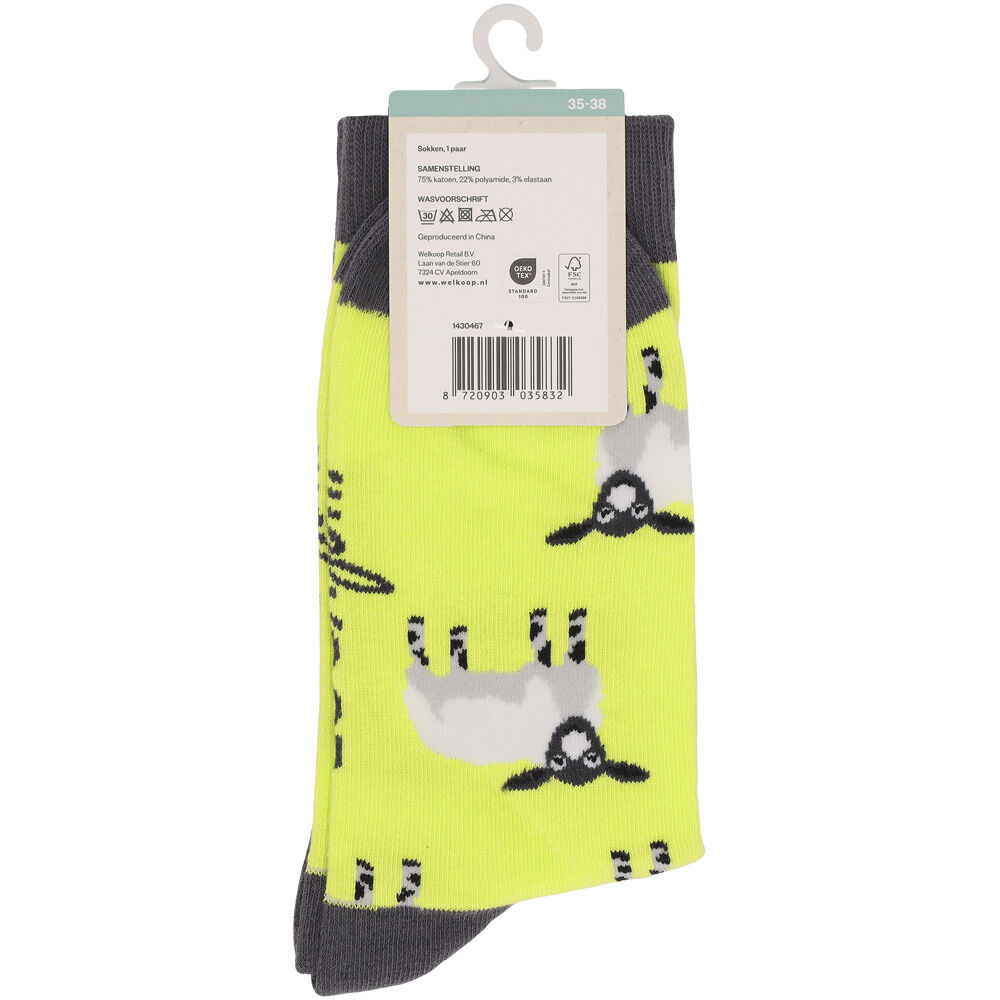 Welkoop Fun Schaap - Sokken - Geel - 35-38