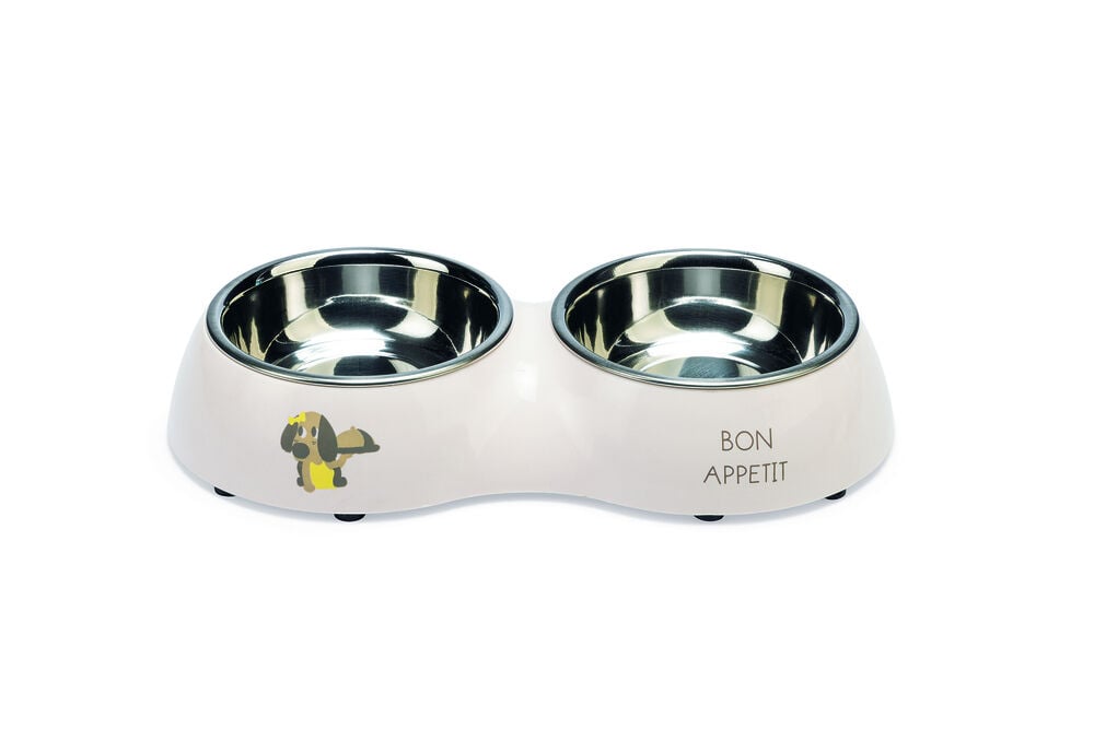 Beeztees Binky  Dinerset - Puppy Voer & Drinkbak - Roze - 27 cm Beeztees Binky  Dinerset - Puppy Voer & Drinkbak - Roze - 27 cm