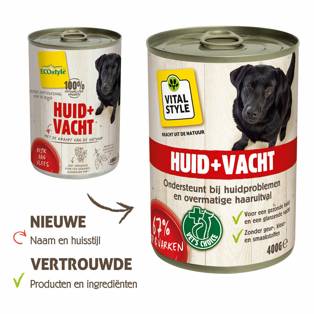 VITALstyle Huid + Vacht - Hondenvoer - 400.00 - kip