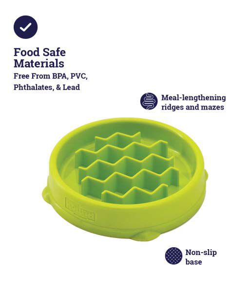 Petstages Kitty Slow Feeder - Anti Schrokbak - Groen