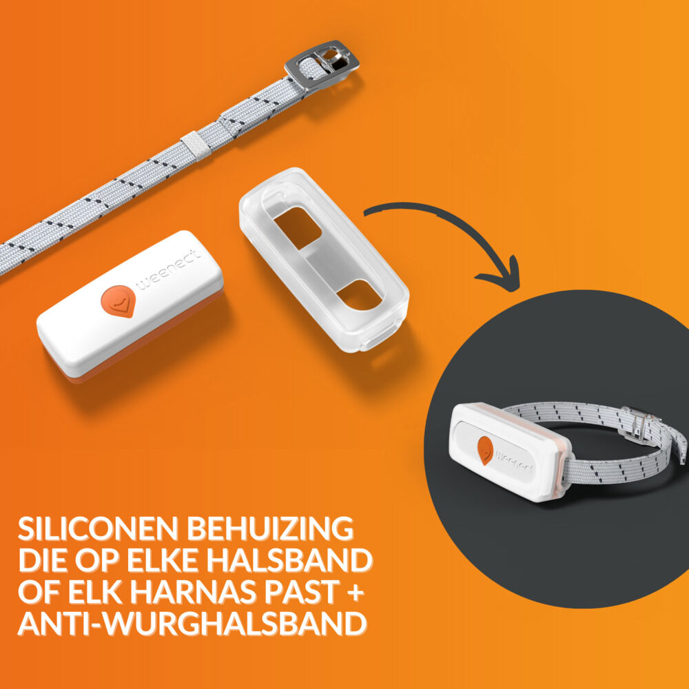 Weenect XS - GPS Tracker Kat - 12.30 cm - Wit/Oranje - 6.00 cm - 3.00 cm