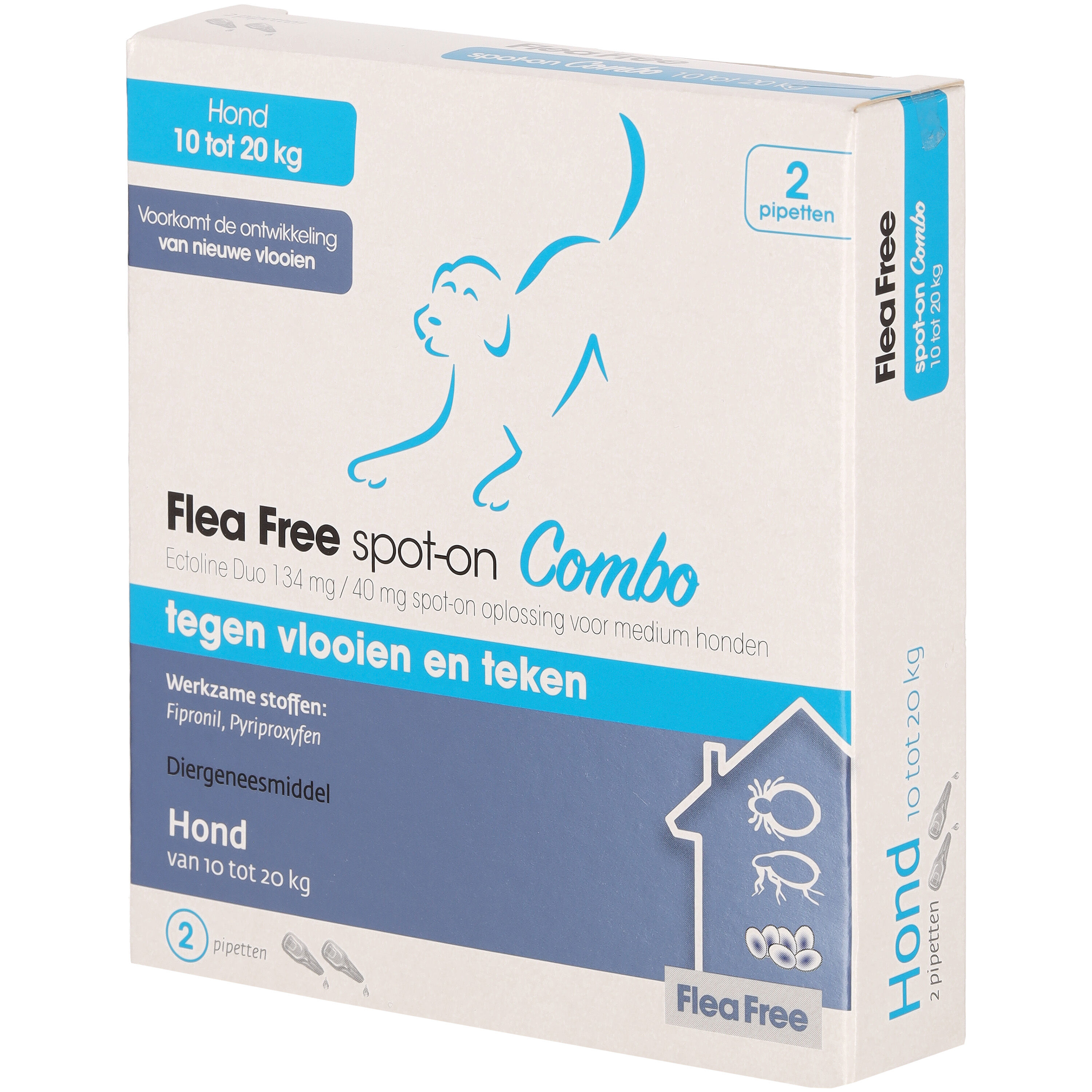 Flea Free Spot-On Combo - Pipetten - Anti vlooien en teken Hond - 15.00 cm - 11.20 cm - 3.40 cm