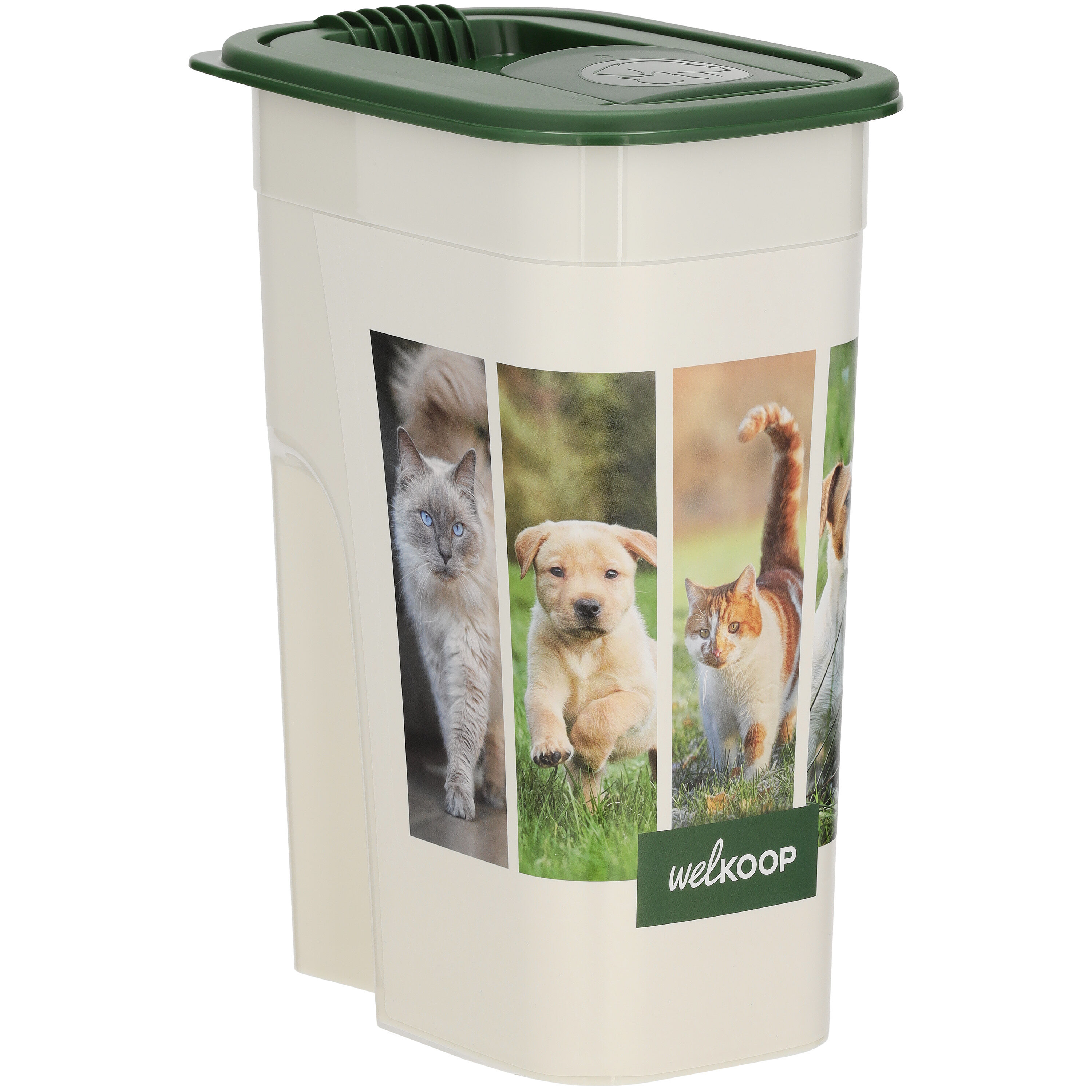 Welkoop - Voerton - 4.10 l - 27.00 cm - Wit Groen - 19.50 cm - 13.60 cm