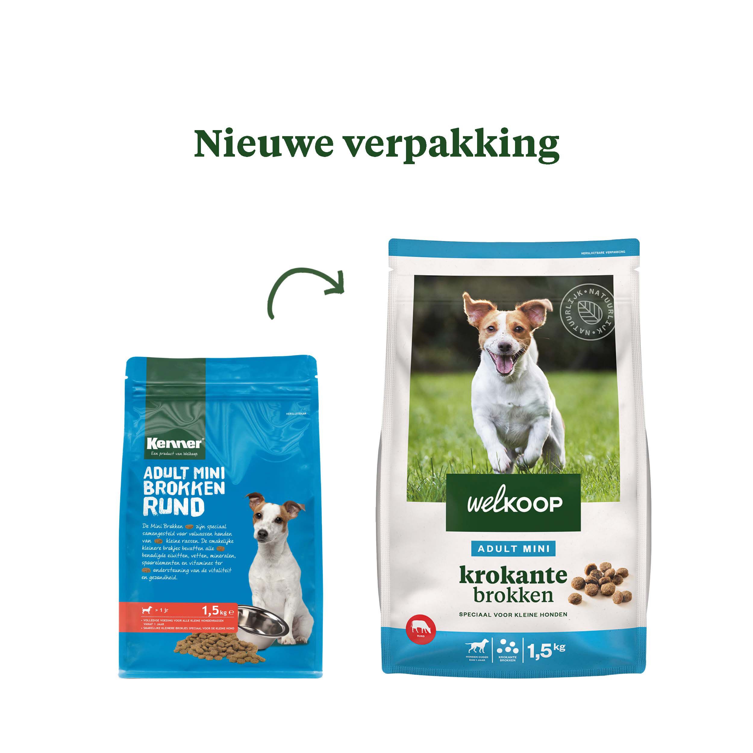 Welkoop Mini Krokante brokken - Hondenvoer - 1.5 - rund