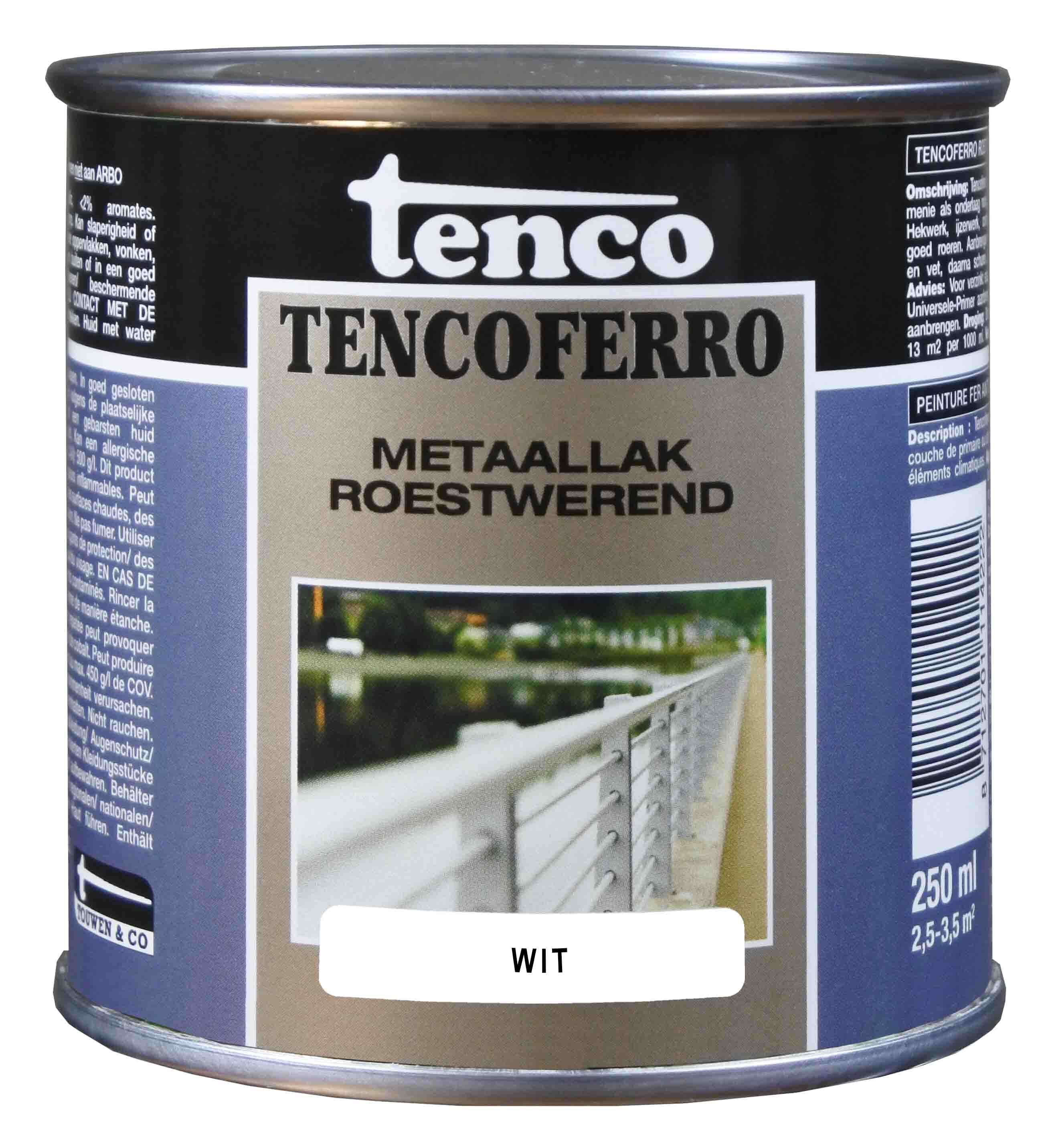 Tenco - Tencoferro - Roestwerende Ijzerverf - 250 - Wit Tenco - Tencoferro - Roestwerende Ijzerverf - 250 - Wit